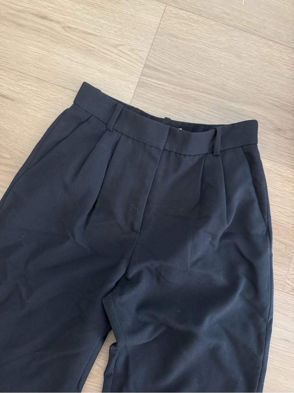 Abercrombie & Fitch Black Wide-Leg Trousers - Picture 2 of 3